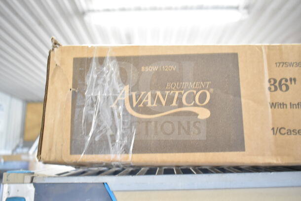 Brand new Avantco 36" strip warmer, model 177SW36INCPA, in original box, scratch and dent condition, 120V, 1 phase.