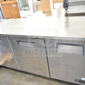 True TUC-72 3 Door Undercounter Cooler, stainless steel, on casters, 115V, 1 Phase, commercial use, excellent condition.