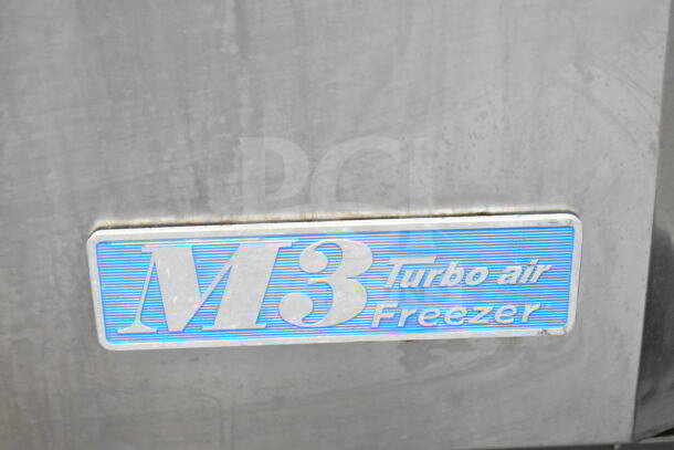 Turbo Air MUF-28 undercounter freezer label, showing "M3 Turbo Air Freezer." Stainless steel, commercial-grade.