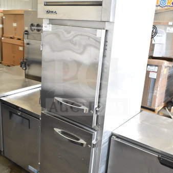 2021 True STG1F-2HSLH-HC commercial freezer, two half-size doors, 115 volts, 1 phase, stainless steel, excellent condition.