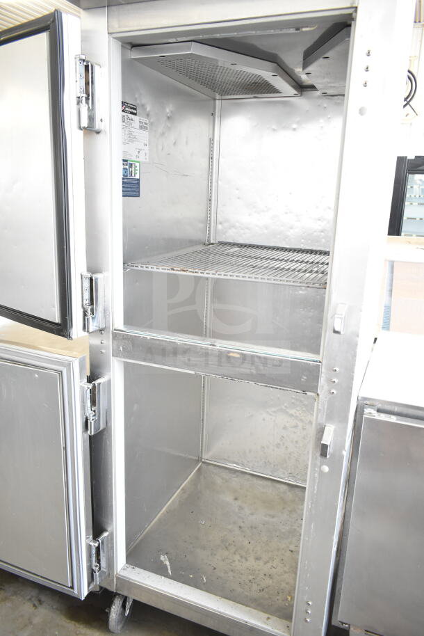 2021 True STG1F-2HSLH-HC commercial freezer, stainless steel, two half doors, reach-in design, 115V, 1 phase.