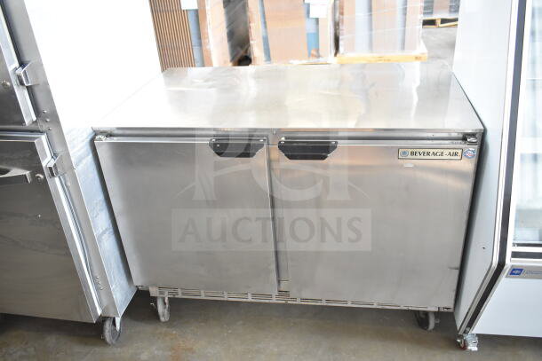 Beverage Air UCR48A commercial undercounter cooler, 2 stainless steel doors, on casters, 115V, 1 phase, excellent condition.