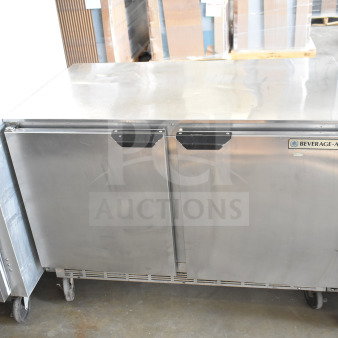 Beverage Air UCR48A commercial undercounter cooler, 2 stainless steel doors, on casters, 115V, 1 phase, excellent condition.