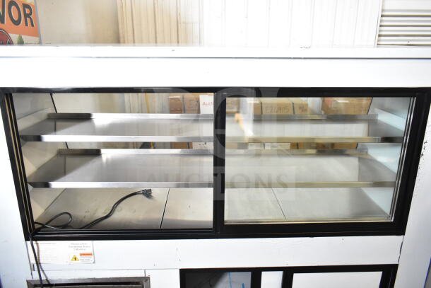 Optimum HD-72 deli display case, commercial floor style, 120V, 1 Phase, stainless steel shelves, clean condition.