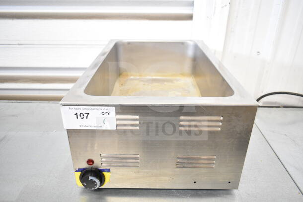 2018 Qualite RDFW-1200NP commercial countertop food warmer, stainless steel, with temperature control. 120 Volts, 1 Phase.