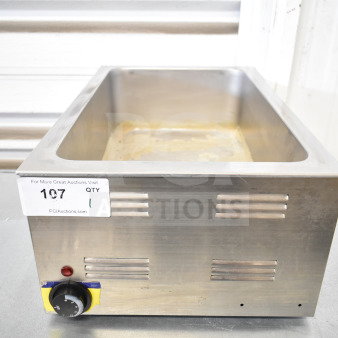 2018 Qualite RDFW-1200NP commercial countertop food warmer, stainless steel, with temperature control. 120 Volts, 1 Phase.
