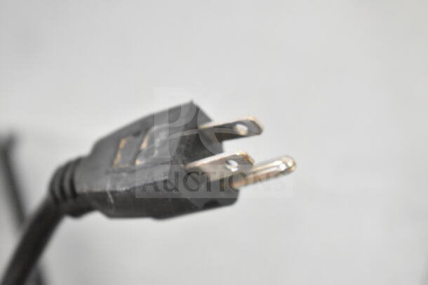 Close-up of a plug for the 2018 Qualite RDFW-1200NP Commercial Food Warmer, 120V, 1 Phase.