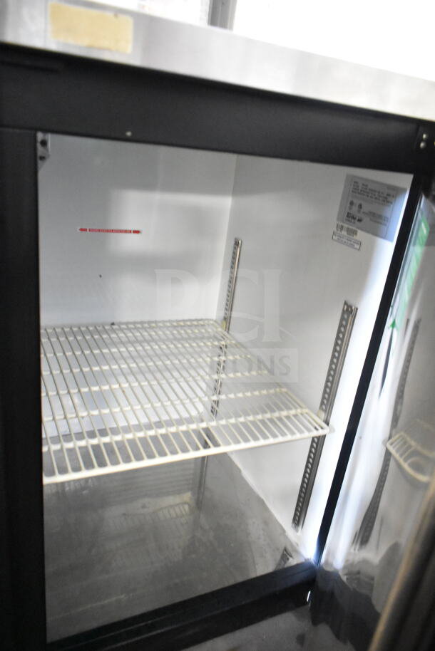 Turbo Air Commercial 3 Door Back Bar Cooler, 115 Volts, 1 Phase, with adjustable wire shelving, clean interior.