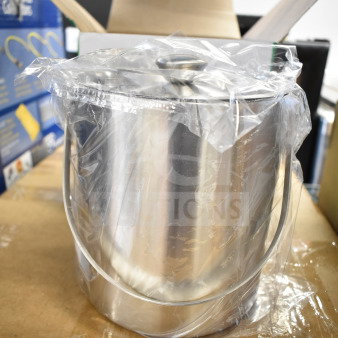 Franmara 9283 Jamboree ice bucket, 2 qt., brushed stainless steel, double wall, scratch and dent, with lid and tong.
