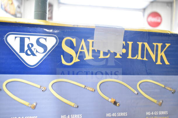 BRAND NEW T&S HG-4D-48K 48" yellow gas hose, coated steel, with FreeSpin fitting, installation kit, 3/4" NPT.