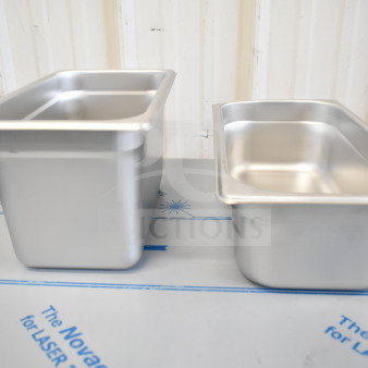 20 brand new anti-jam stainless steel hotel pans, Choice 4070469, 4070349, scratch and dent, various sizes.