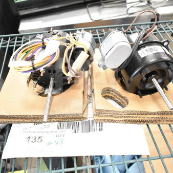 Three brand new motors: Cleveland 20410 Thermopile 39020410, Interlink YKT-50-4-224L-1, Fasco Motor. Slight scratch and dent.