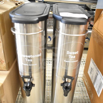 2 BRAND NEW SCRATCH AND DENT! Bunn 39600.0137 TDO-N-3.5 Full-Height Narrow Unsweetened Iced Tea Dispenser with Wrap 234396137. 2 Times Your Bid!