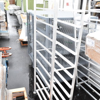 BRAND NEW Channel 517AP Aluminum Platter Rack, 10 Shelf, Scratch and Dent, Bottom Load, on casters.