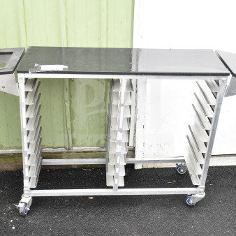 Commercial Double Pan Rack on Commercial Casters.