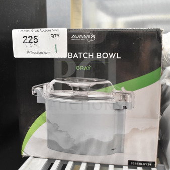BRAND NEW AvaMix Revolution 9283BLGY34 3 Qt. gray plastic bowl with smooth "S" blade for 1 hp food processors, scratch and dent.