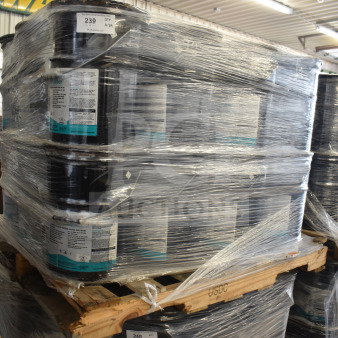 24 five-gallon barrels of ProGuard White S-901, shrink-wrapped on pallets, item number 239, pristine condition.