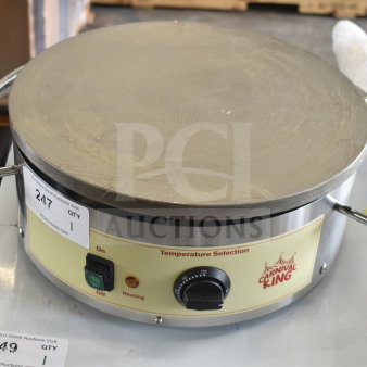 Brand new Carnival King 382CMPT16M 16" round portable steel crepe maker, 208/240V. Temperature control, minor dents.
