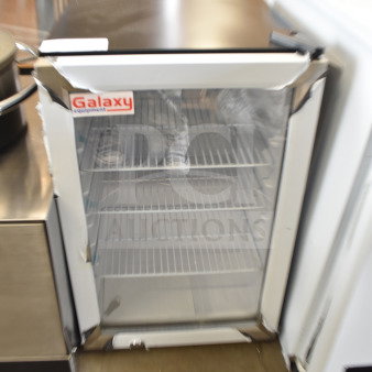 Brand new Galaxy 177CRG3B black countertop display refrigerated merchandiser, 2.5 cu ft, minor cosmetic damage.