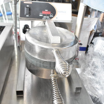 Brand new Nemco 7020A-S SilverStone Belgian waffle maker, non-stick, removable grids, 120V, slight scratches, model label visible.