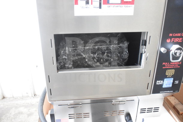Brand new 2024 Perfect Fry PFC730 ventless countertop deep fryer, semi-automatic, 208 volts, 1 phase. Scratch and dent condition.