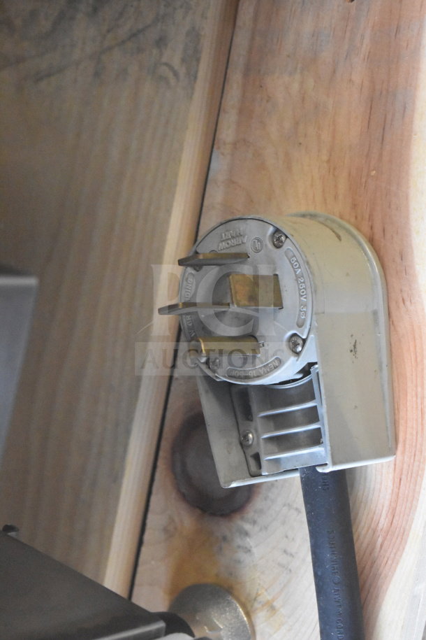 Plug and power cord for Autofry MTI-5 ventless fryer, 240V, 1 phase. Plug labeled "60A 250V 3P" and "NEMA 15-50P."
