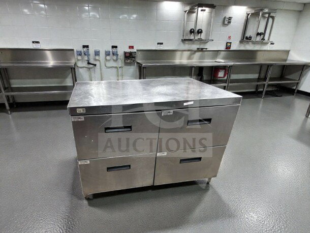 Delfield STD4460NP 60" worktop refrigerator, 4 drawers, stainless steel, premium condition, NSF listed, fully tested.