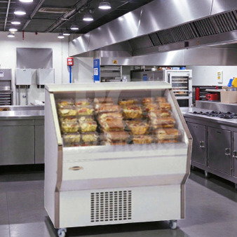 Federal Industries RSS3SC-2B refrigerated display case, open-air cooler, 36", elite condition, fully tested, NSF/UL listed.