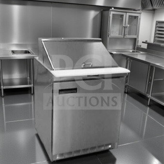 Delfield 4432NP-12M refrigerated sandwich prep table, 32" wide, 12 pan capacity, 10.10 cu. ft., NSF/UL listed, excellent condition.