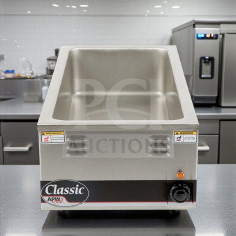 APW Wyott W-43Vi stainless steel countertop food warmer, 12"x27", 120V, 1500W, NSF/UL listed, excellent condition.