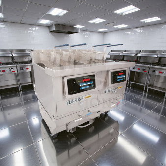 Elite Condition Ultrafryer Systems B-P20-18-4-UC_NAT 78" gas fryer, 4 tanks, UltraClear filtration, 260,000 BTU, ENERGY STAR, NSF/CSA listed.