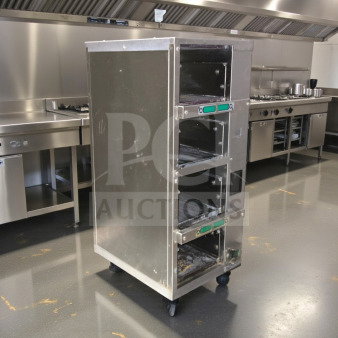 Prince Castle PHB41F1-PLK01 Phoenix 4x1 commercial heated food holding bin, 4-level, stainless steel, 120V, UL/NSF listed.
