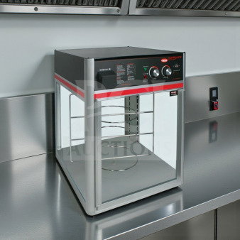 Hatco FSD-2 Flav-R-Savor rotating heated pizza merchandiser with 3 levels, in superb condition, NSF/UL listed, 120V.