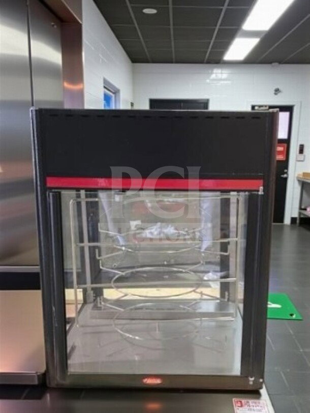 Hatco FSD-2 rotating heated pizza merchandiser, 3 levels, superb condition, 120V, NSF/UL listed, fully tested, operational.