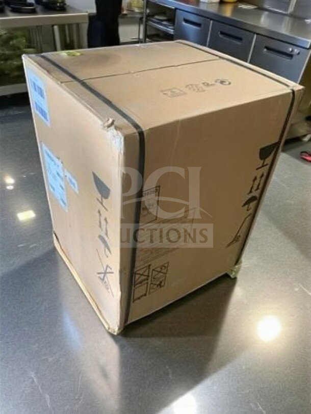 Boxed Centerline by Hobart CUH-1 high-temp undercounter dishwasher, brand new. Includes built-in booster, NSF/UL listed.