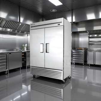 True T-49-HC 54" reach-in refrigerator, 2 solid doors, 49 cu. ft., NSF/UL listed, outstanding condition, fully tested.