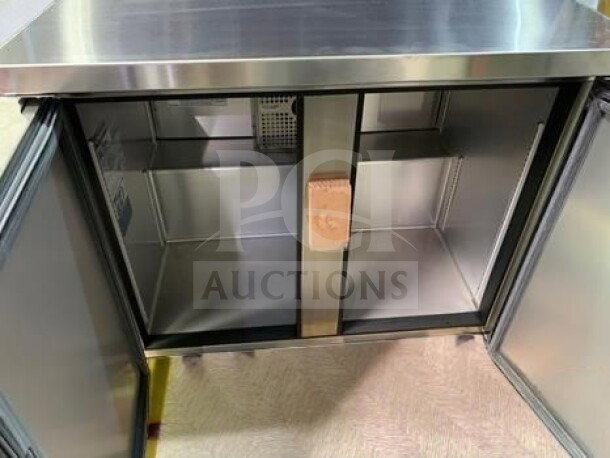 Brand new True TUC-36-HC undercounter refrigerator, 36 3/8", 2 solid doors, 8.5 cu. ft., NSF/UL listed, fully tested.