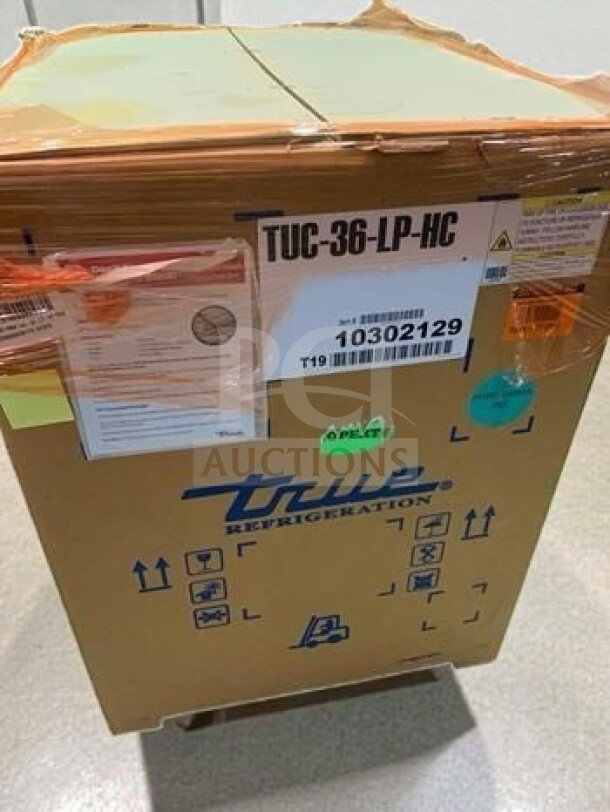 Brand new True TUC-36-HC undercounter refrigerator in packaging. Model TUC-36-LP-HC, 8.5 cu. ft., NSF/UL listed.
