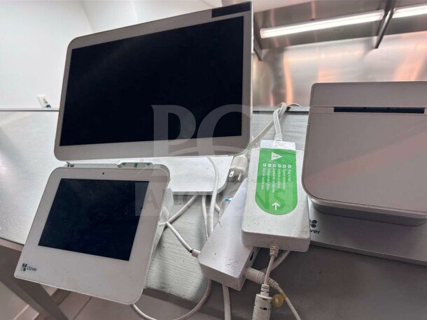 Clover POS Station System with touchscreen register, receipt printer, and customer display; fully tested and operational.