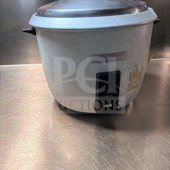 Thunder Group SEJ-50000 commercial rice cooker, large capacity, 120V, NSF & UL listed, tested, operational, slight wear, visible label.