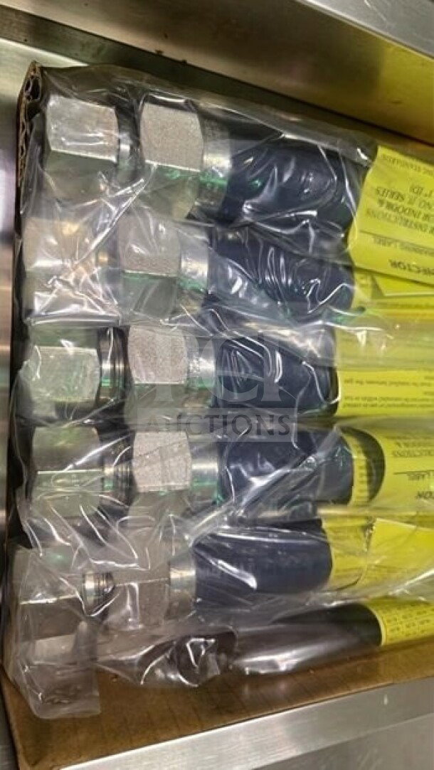 Ten NAKS NK-S-36 commercial gas connector hoses, 36" length, 3/4" MIP × FIP, elite condition, fully tested, packaged.