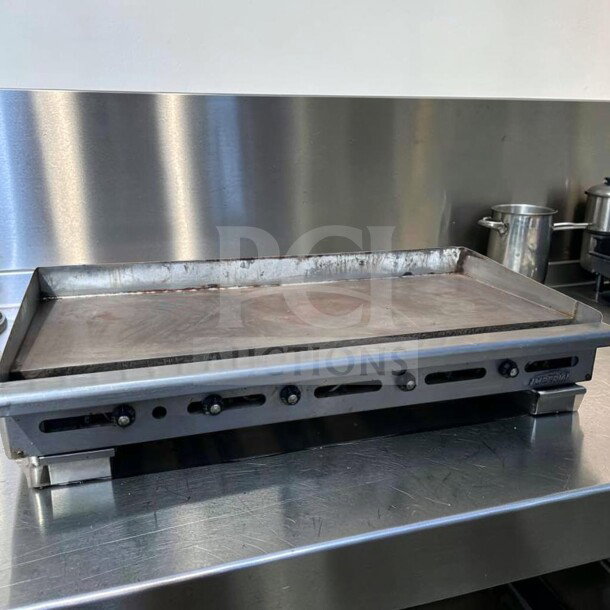 Imperial ITG-60 gas griddle, 60" with 1" steel plate, thermostatic controls, natural gas, tested and operational.
