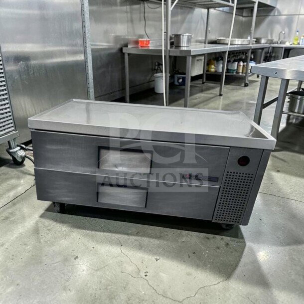 Exceptional condition True TRCB-52-HC refrigerated chef base, 52" width, 2 drawers, 115V, fully tested, stainless steel.