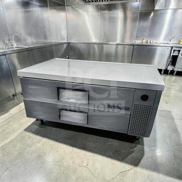 True TRCB-52-HC refrigerated chef base with 52" width, two drawers, and stainless steel finish. Fully tested, excellent condition.
