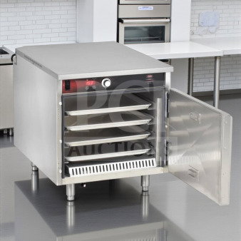 FWE HLC-1826-4(A) countertop heated cabinet, 4-pan capacity, stainless steel, digital controls, excellent condition.