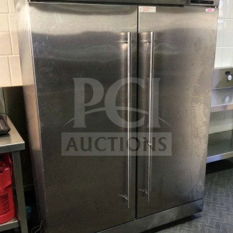 OEM XDR640-F1A stainless steel sterilizer cabinet, superior condition, fully tested, dual doors, commercial use.