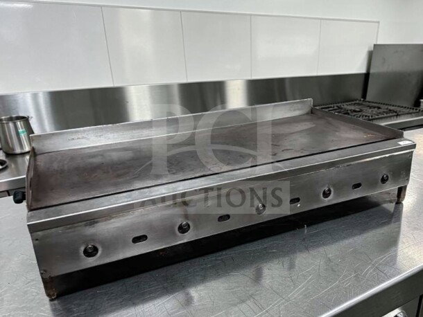 Exceptional Jade Range 60” thermostatic gas griddle, heavy-duty commercial flat top, natural gas, excellent condition.
