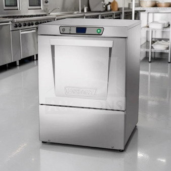 Hobart LXEC-3 undercounter commercial dishwasher in outstanding condition, low-temp sanitizing, 34 racks/hour, 120V.