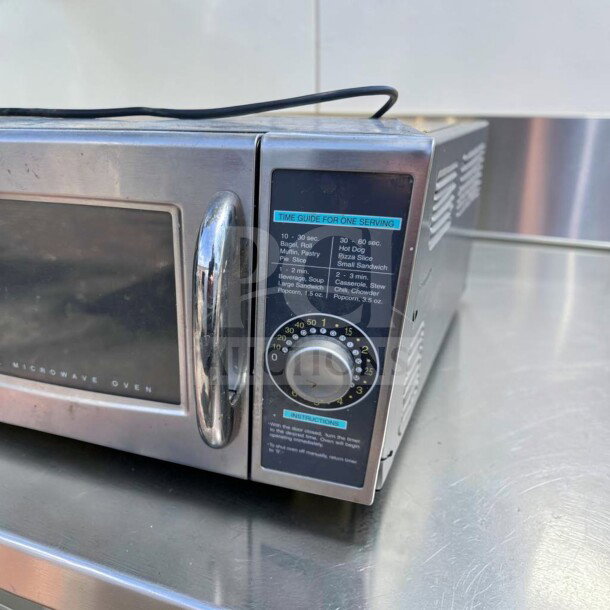 Sharp R-21LCFS commercial microwave oven, 1000W, stainless steel, dial control, fully tested, excellent condition.