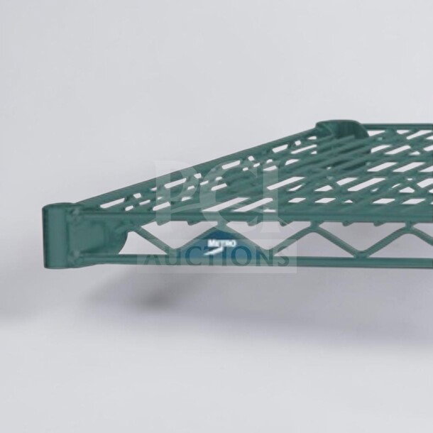 Green epoxy-coated Metro 2460NK3 shelf by InterMetro Industries. Measures 24” x 60”. Features wire design, flawless condition.